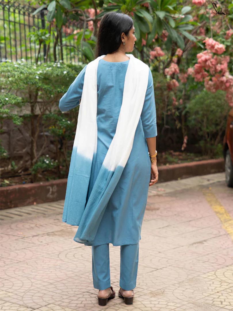 Blue Embroidered Kurti - Image 5