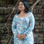 Geet Corset Full Sleeves Sky Short Kurti