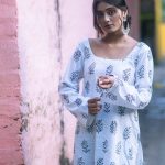 Pratishta White Bell Sleeves Short Kurti