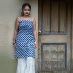 Poo Backless Indigo Print Long Kurti